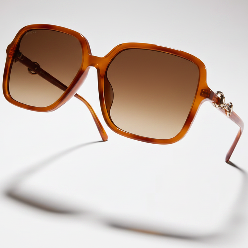 Gucci Women Butterfly-Frame Brown Tortoiseshell Sunglasses