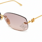 Louis Vuitton Women Crystal Oval Pink/Gold Tone Sunglasses