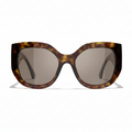 Chanel Women Butterfly Brown Sunglasses