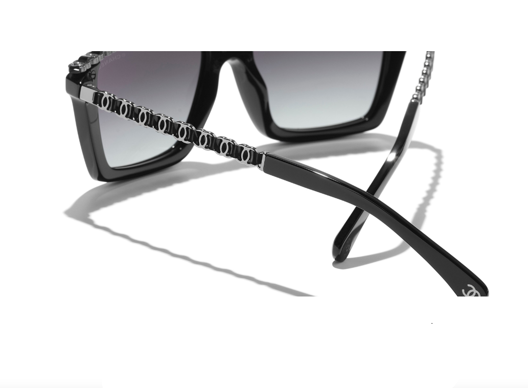 Chanel Women Rectangular Grey Sunglasses