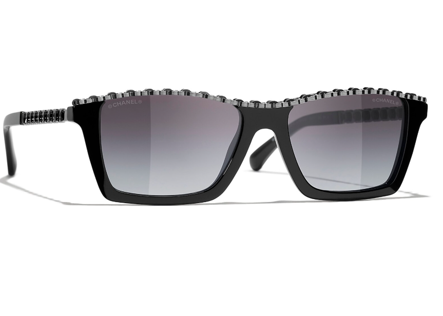 Chanel Women Rectangular Grey Sunglasses