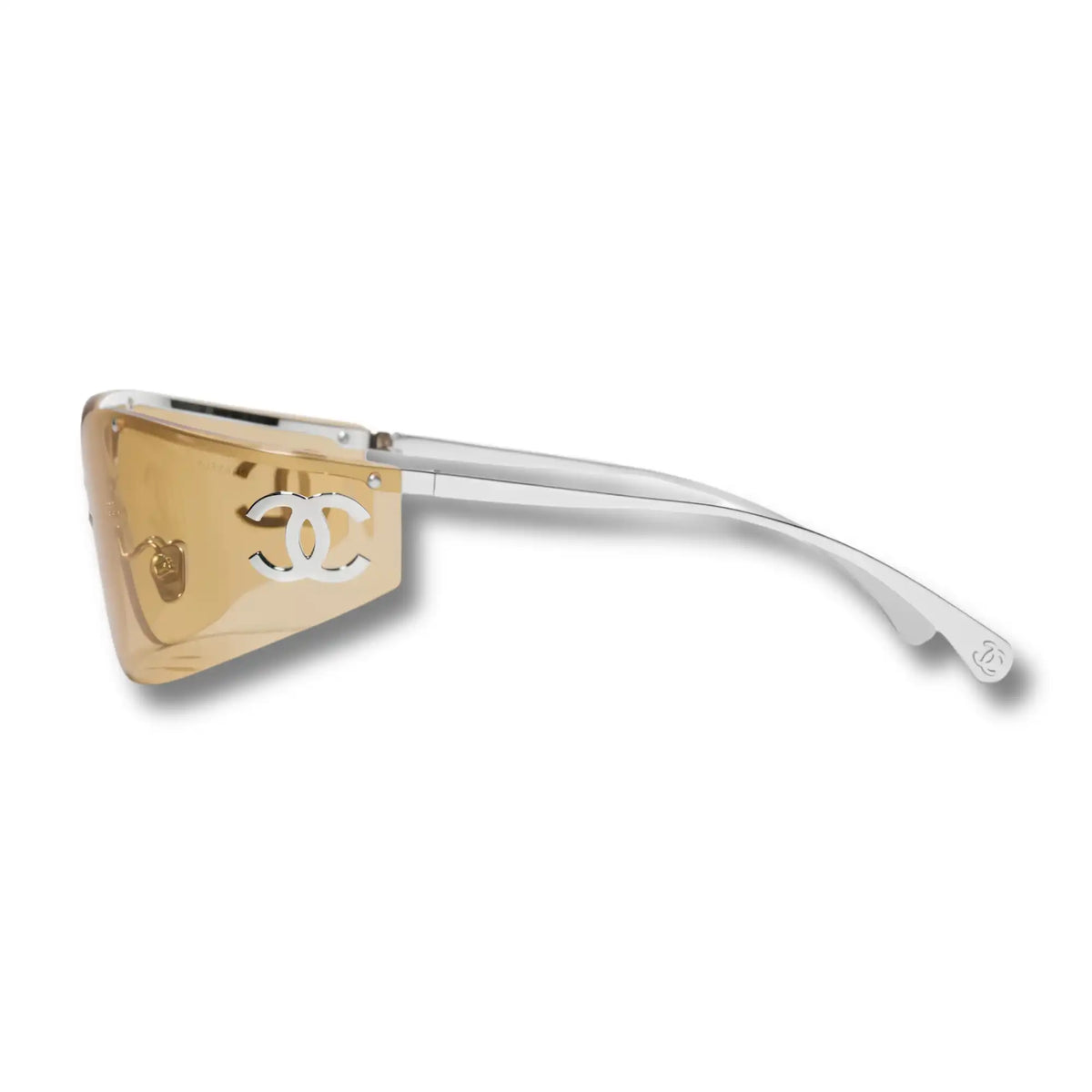 Chanel Women Shield Light Yellow Sunglasses