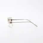 Chanel Unisex Coco Mark Clear Rhinestone Rimless Silver Sunglasses