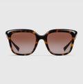Gucci Women Square Frame Deep Shiny Brown Sunglasses