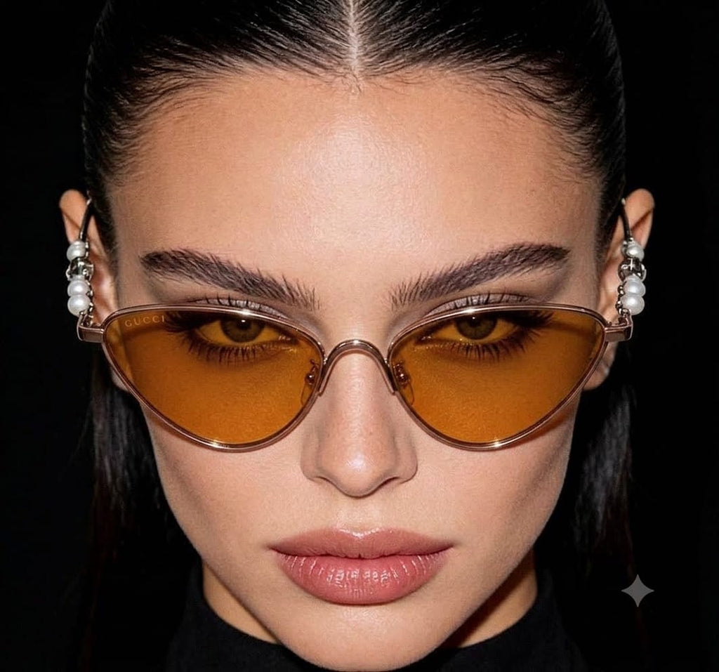 Gucci Women Perla Venere Cat-Eye Honey Sunglasses