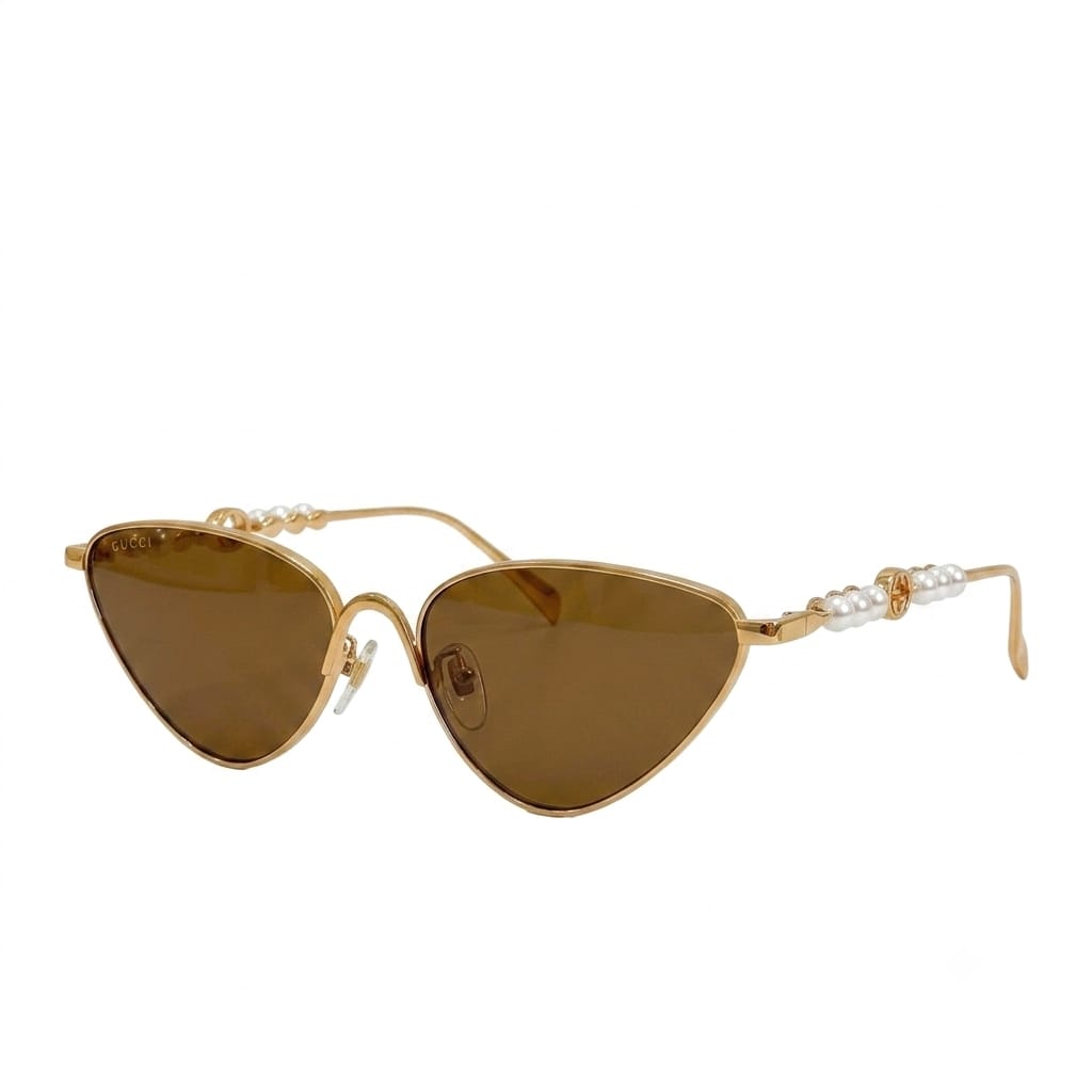 Gucci Women Perla Venere Cat-Eye Gold Sunglasses