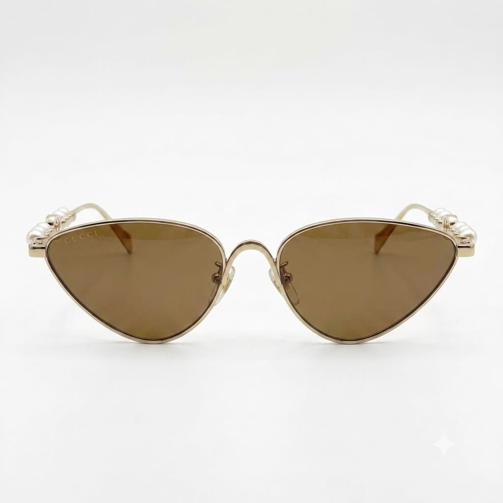 Gucci Women Perla Venere Cat-Eye Gold Sunglasses