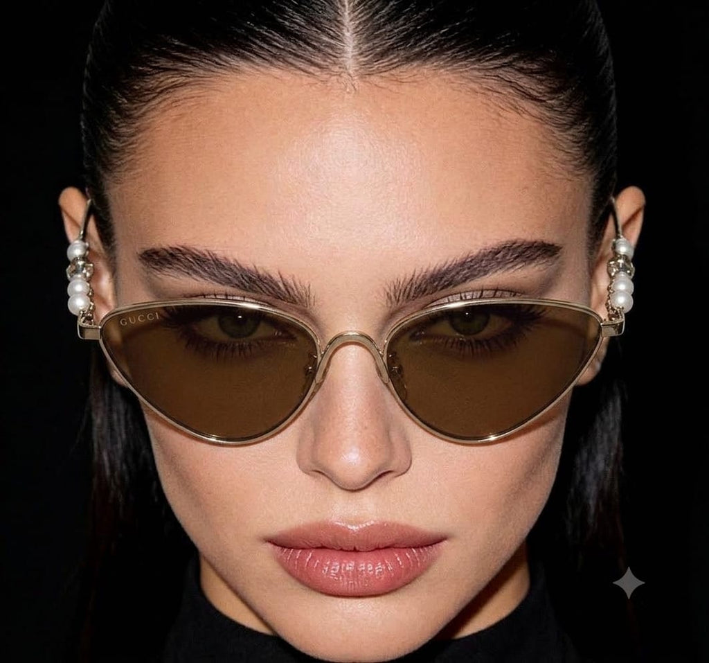 Gucci Women Perla Venere Cat-Eye Gold Sunglasses