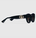 Gucci Women Low Nose Bridge Fit Black Sunglasses