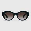 Gucci Women Low Nose Bridge Fit Black Sunglasses