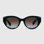 Gucci Women Low Nose Bridge Fit Black Sunglasses