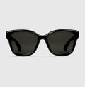Gucci Women Low Nose Bridge Fit Square Black Sunglasses