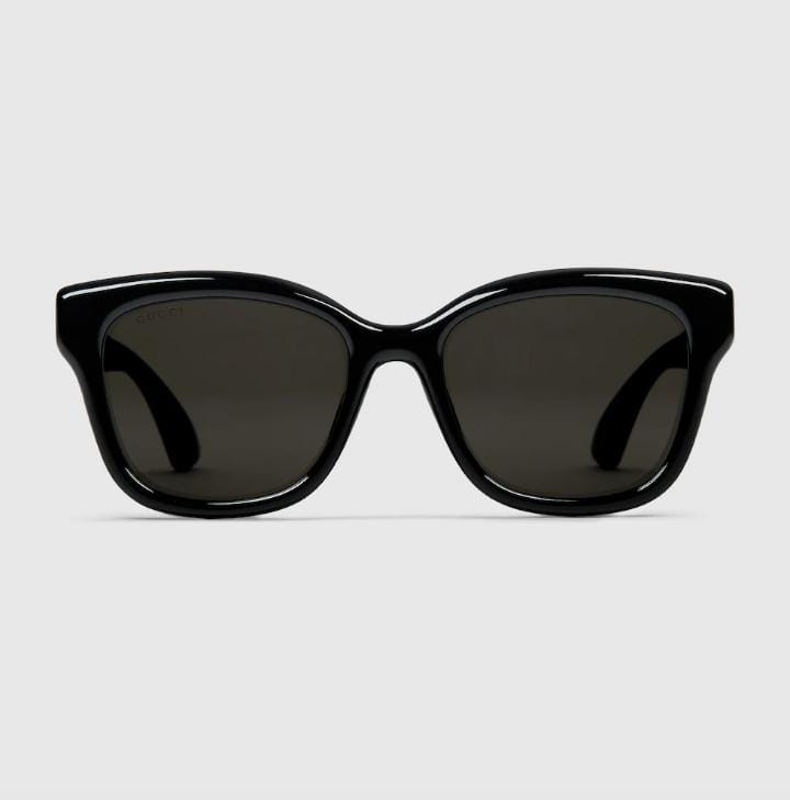 Gucci Women Low Nose Bridge Fit Square Black Sunglasses