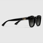 Gucci Women Low Nose Bridge Fit Square Black Sunglasses