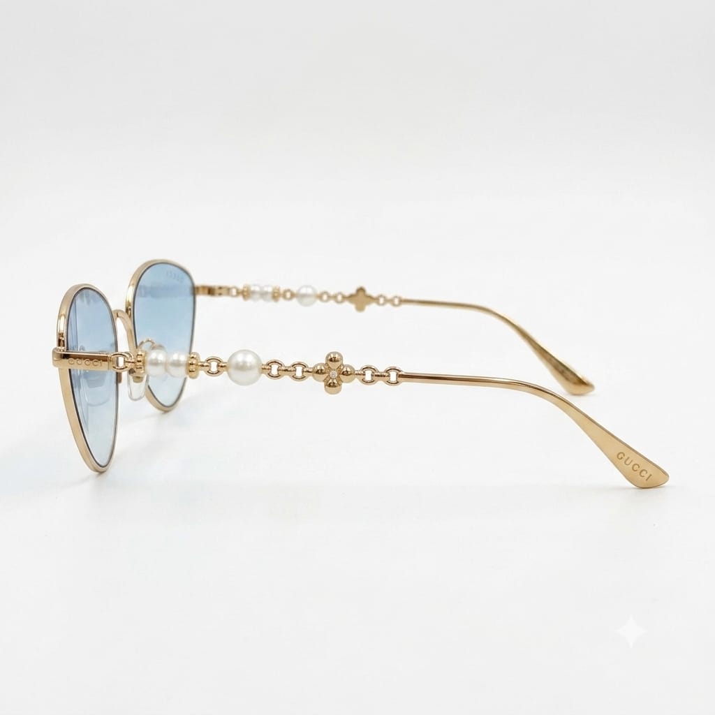 Gucci Women Perla Venere Cat-Eye Ice Blue Sunglasses