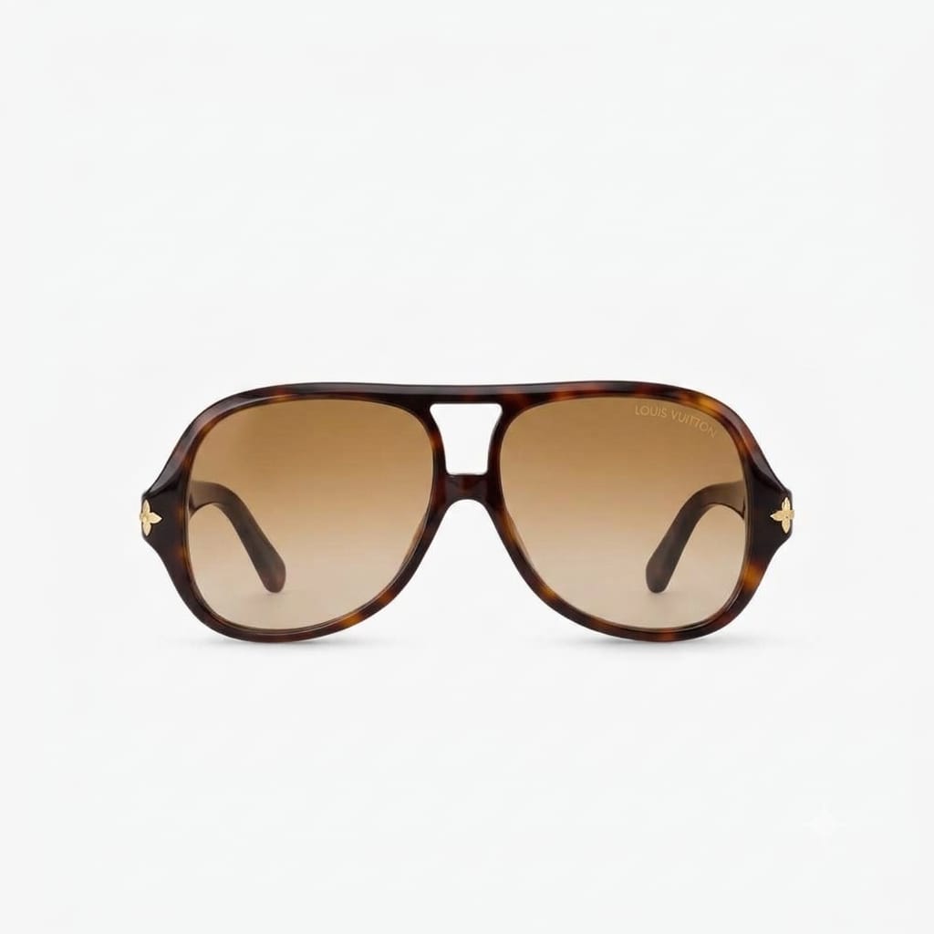 Louis Vuitton Women Aura Flower Square Pilot Sunglasses