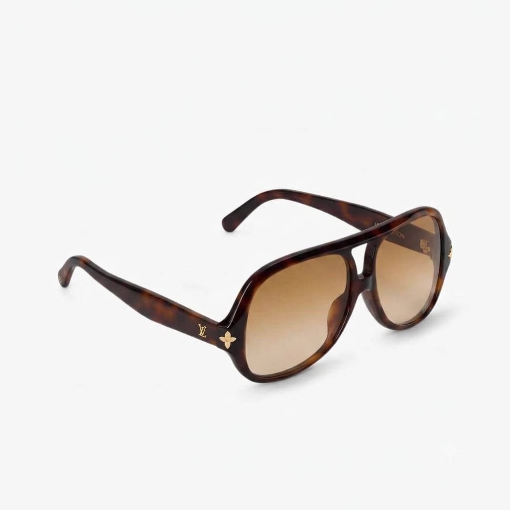 Louis Vuitton Women Aura Flower Square Pilot Sunglasses