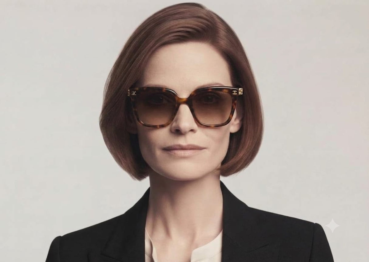 Chanel Women Classic Square Acetate Polarized Rhinestone Chanel Logo Tortoiseshell Brown Sunglasses