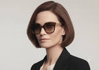 Chanel Women Classic Square Acetate Polarized Rhinestone Chanel Logo Tortoiseshell Brown Sunglasses