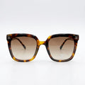 Chanel Women Classic Square Acetate Polarized Rhinestone Chanel Logo Tortoiseshell Brown Sunglasses