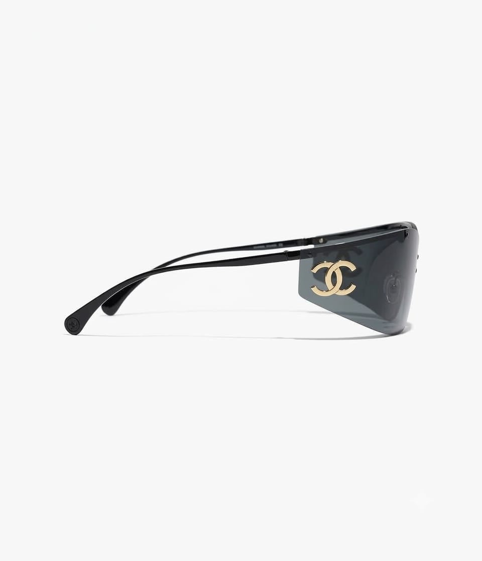Chanel Women Shield Black Sunglasses