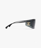 Chanel Women Shield Black Sunglasses