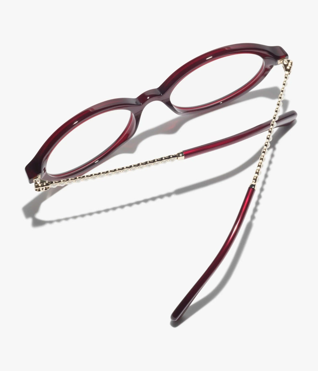 Chanel Women Optical Oval Red Eyeglasses