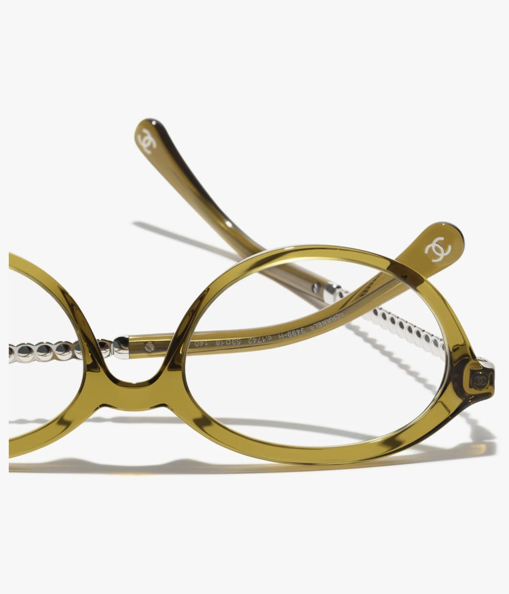 Chanel Women Optical Oval Yellow Eyeglasses
