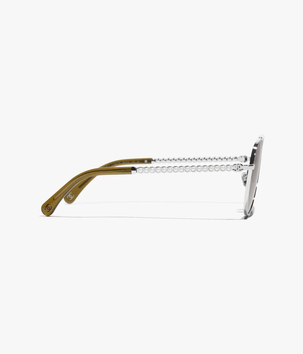 Chanel Women Pilot Pearls Green Sunglasses 