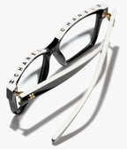 Chanel Women Rectangular Black and White Glasses