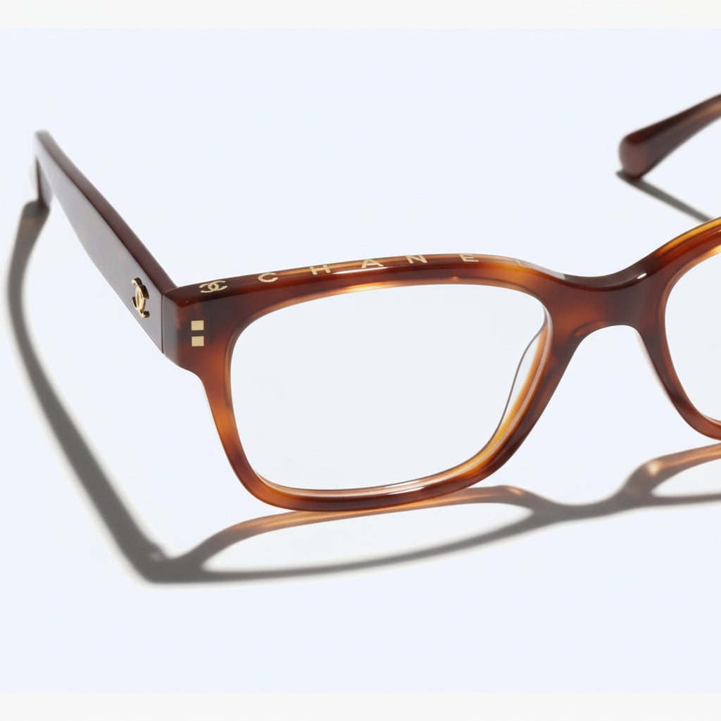 Chanel Women Rectangular Dark Tortoise Glasses