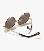 Chanel Women Pilot Pearls Brown Sunglasses