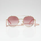  Chanel Women Pilot Calfskin Pink Gradient Sunglasses 