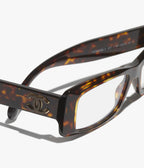 Chanel Unisex Rectangle Tortoise / Havana Eyeglasses