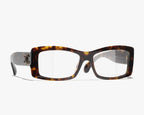 Chanel Unisex Rectangle Tortoise / Havana Eyeglasses