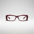  Chanel Unisex Rectangle Burgundy Eyeglasses 
