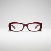  Chanel Unisex Rectangle Burgundy Eyeglasses 