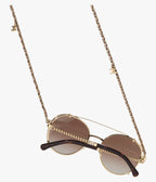 Chanel Women Pilot Calfskin Brown Sunglasses