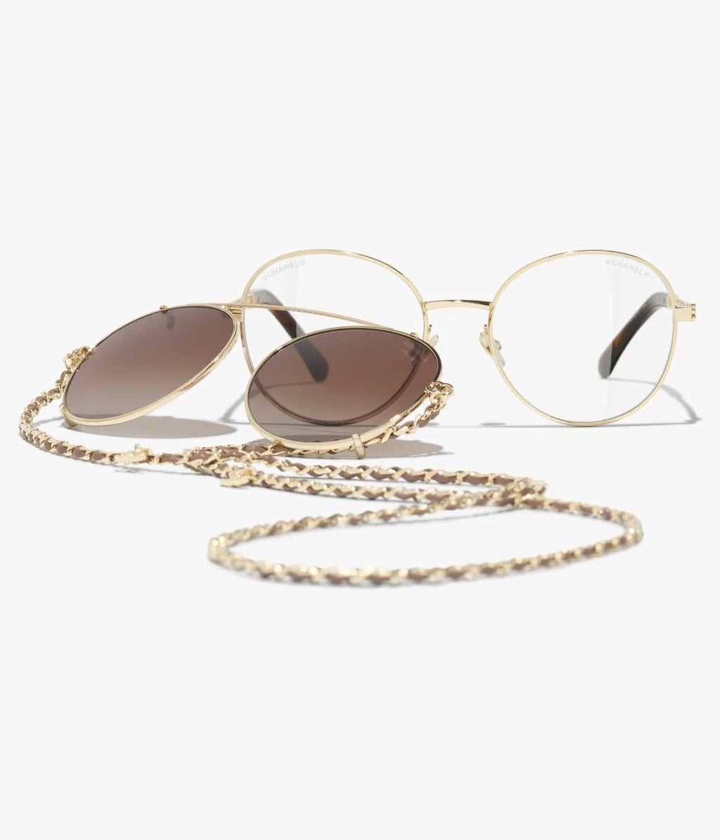 Chanel Women Pilot Calfskin Brown Sunglasses