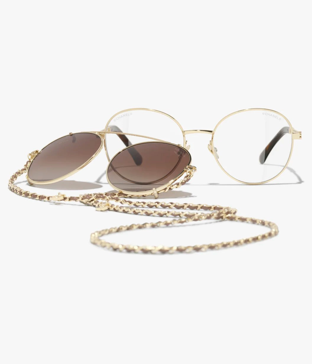 Chanel Women Pilot Calfskin Brown Sunglasses