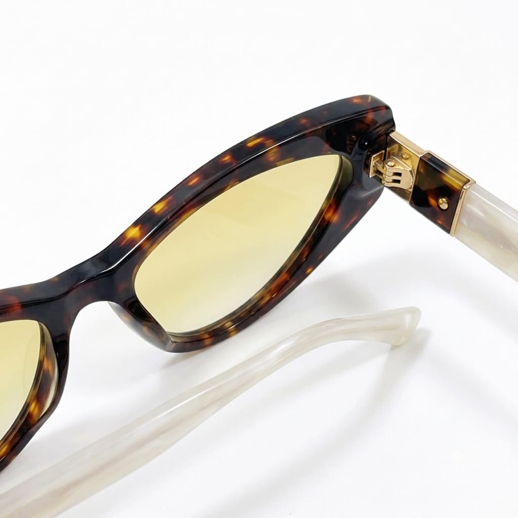 Chanel Women Angular Cat Eye White & Brown Sunglasses