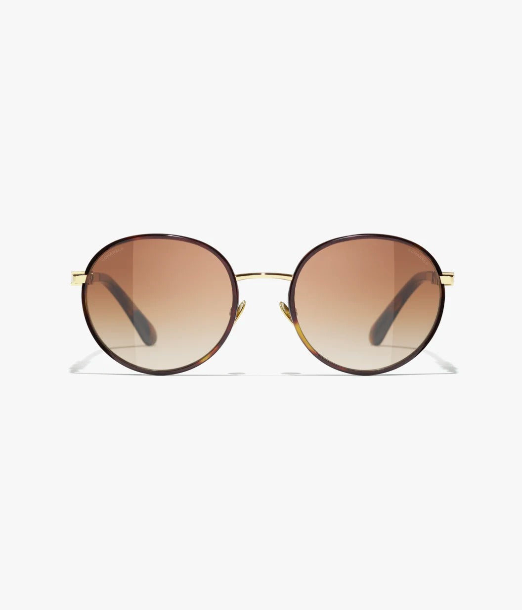 Chanel  Women Pantos Metal Frame Dark Tortoise & Gold Sunglasses