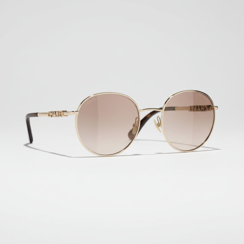 Chanel Women Pantos Metal Frame Light Gold Sunglasses