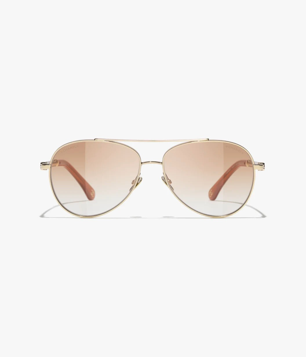 Chanel Women Pilot Pearls Beige Sunglasses
