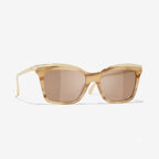 Chanel Women Butterfly Light Brown Sunglasses