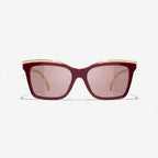 Chanel Women Butterfly Burgundy Sunglasses