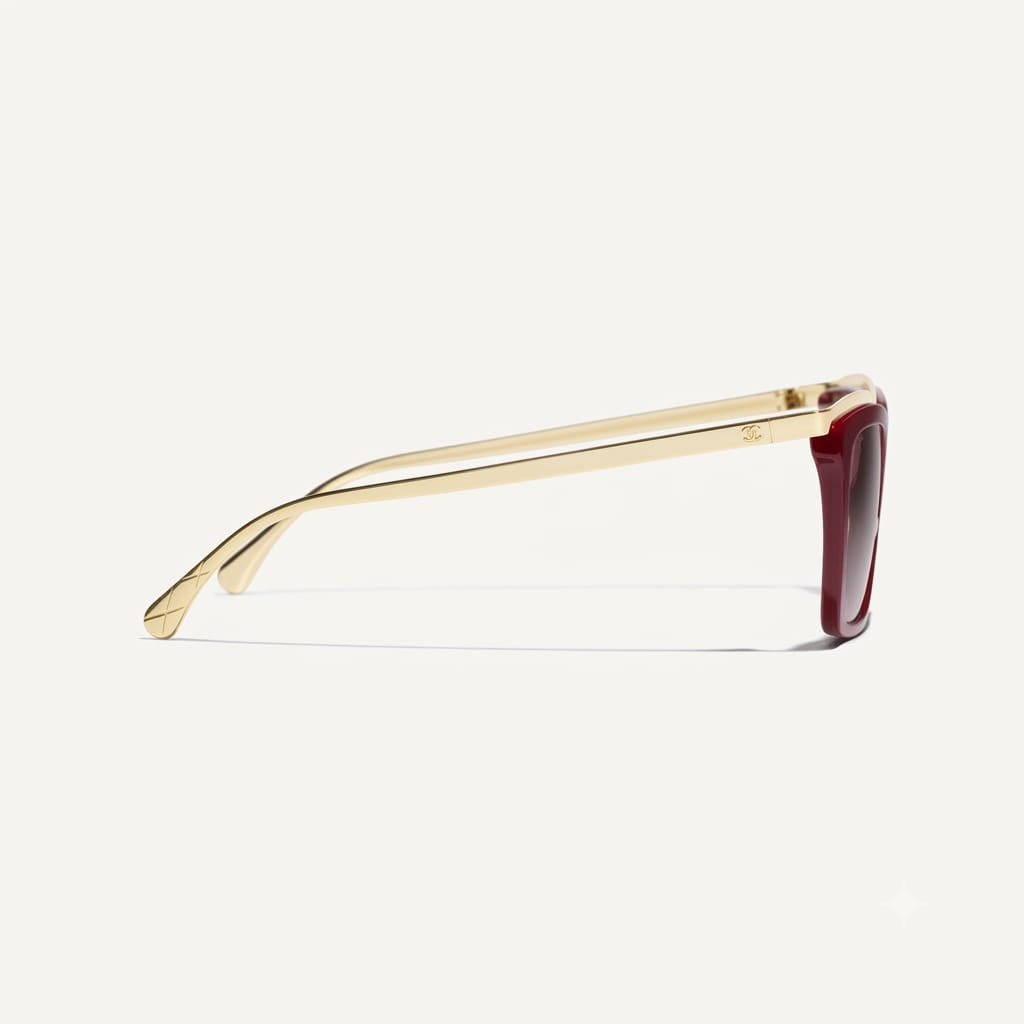 Chanel Women Butterfly Burgundy Sunglasses