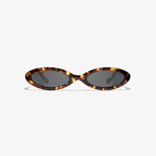 Chanel Women Oval Tortoise Sunglasses