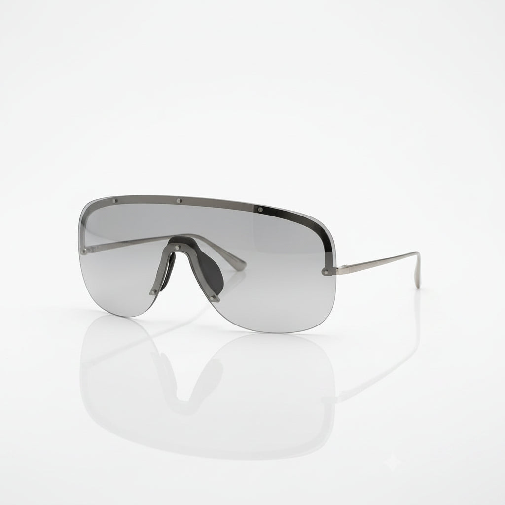 Chanel Women Shield Mask Frame Silver Sunglasses 9590