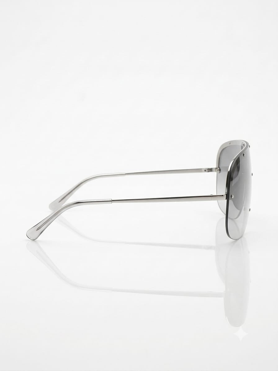 Chanel Women Shield Mask Frame Silver Sunglasses 9590